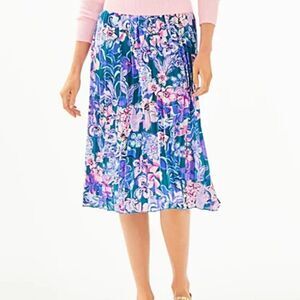 New Lilly Pulitzer Giavana Printed Pleated Skirt XS